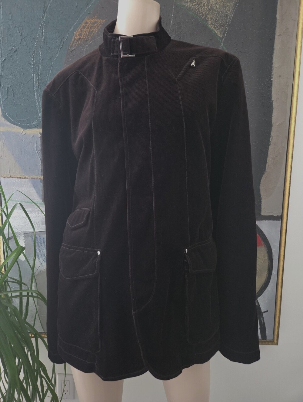 Zara Man | Corduroy Field Jacket with Mandarin Buckle Collar